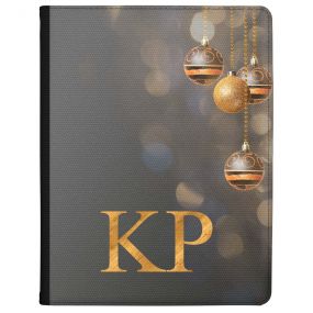 Baubles with Golden Bokeh on a Grey Background tablet case available for all major manufacturers including Apple, Samsung & Sony