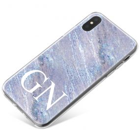 Grey & Ice Blue Marble phone case available for all major manufacturers including Apple, Samsung & Sony