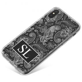 White and Black Floral Pattern phone case available for all major manufacturers including Apple, Samsung & Sony