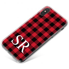Red and Black Tartan phone case available for all major manufacturers including Apple, Samsung & Sony