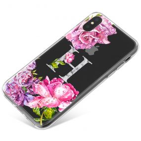 Realistic Pink Flowers around an Initial phone case available for all major manufacturers including Apple, Samsung & Sony
