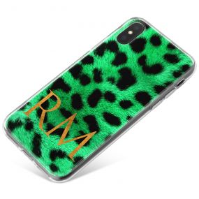 Leopard Print - Emerald Green phone case available for all major manufacturers including Apple, Samsung & Sony