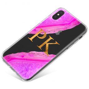 Transparent With Hot Pink Agate phone case available for all major manufacturers including Apple, Samsung & Sony
