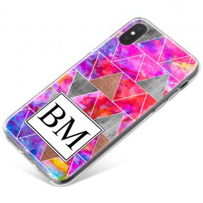 Modern Watercolour And Metallic Geometric Design  phone case available for all major manufacturers including Apple, Samsung & Sony