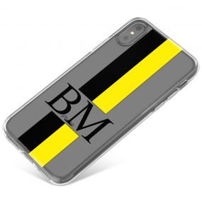 Black And Yellow Racing Stripes phone case available for all major manufacturers including Apple, Samsung & Sony