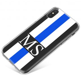 White And Blue Racing Stripes phone case available for all major manufacturers including Apple, Samsung & Sony