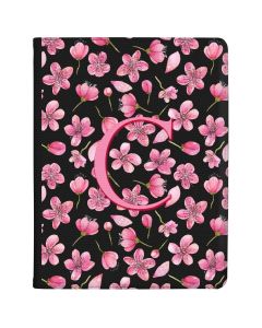 Flurry of Pink Flowers around an Initial tablet case available for all major manufacturers including Apple, Samsung & Sony