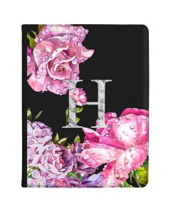 Realistic Pink Flowers around an Initial tablet case available for all major manufacturers including Apple, Samsung & Sony