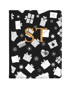 Clear Background with White and Silver Christmas Gifts Pattern tablet case available for all major manufacturers including Apple, Samsung & Sony