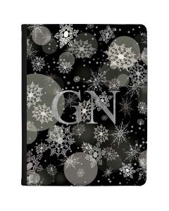 Transparent Silver Snowflakes and Baubles Pattern with Grey Initials tablet case available for all major manufacturers including Apple, Samsung & Sony
