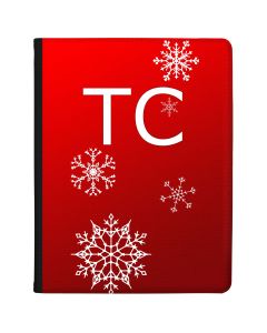 Christmas Snowflakes on Deep Red Background tablet case available for all major manufacturers including Apple, Samsung & Sony