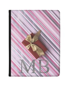 Christmas Present on Candy Stripped Background tablet case available for all major manufacturers including Apple, Samsung & Sony