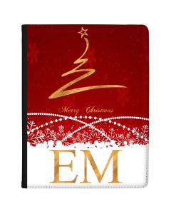 Gold Christmas Tree with Red and White Background tablet case available for all major manufacturers including Apple, Samsung & Sony