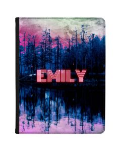 Glowing Neon Name Over A Lake tablet case available for all major manufacturers including Apple, Samsung & Sony