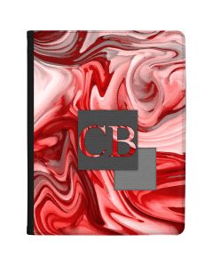 Red And Grey Marbled Ink tablet case available for all major manufacturers including Apple, Samsung & Sony