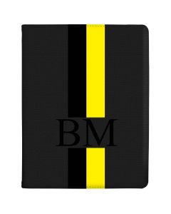 Black And Yellow Racing Stripes tablet case available for all major manufacturers including Apple, Samsung & Sony