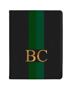 Emerald Green Racing Stripes tablet case available for all major manufacturers including Apple, Samsung & Sony