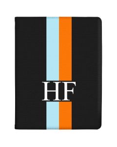 Orange And Blue Racing Stripes tablet case available for all major manufacturers including Apple, Samsung & Sony