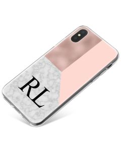 White Marble with Pink Triangles phone case available for all major manufacturers including Apple, Samsung & Sony