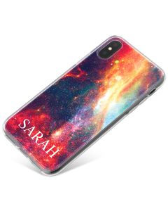 Vibrant Red Galaxy Design phone case available for all major manufacturers including Apple, Samsung & Sony