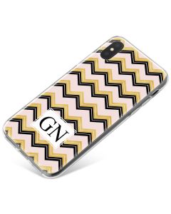 Gold & Black Zigzag pattern on pink Marble phone case available for all major manufacturers including Apple, Samsung & Sony