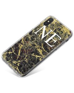 Black Marble covered in gold phone case available for all major manufacturers including Apple, Samsung & Sony