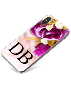 Purple Flowers with Golden Leaves phone case available for all major manufacturers including Apple, Samsung & Sony