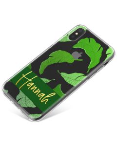 Transparent with Green Leaves phone case available for all major manufacturers including Apple, Samsung & Sony