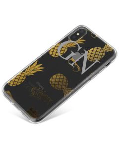 Transparent with Gold Pineapples and Sunglasses phone case available for all major manufacturers including Apple, Samsung & Sony