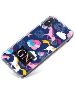 Multi-coloured Unicorns and Clouds phone case available for all major manufacturers including Apple, Samsung & Sony