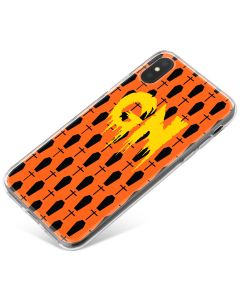 Black Graves on a bright Orange Background with Yellow Text phone case available for all major manufacturers including Apple, Samsung & Sony
