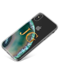 Emerald And Jade Geode phone case available for all major manufacturers including Apple, Samsung & Sony