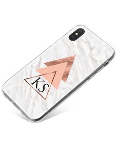 Geometric Pyramids On White And Grey Marble phone case available for all major manufacturers including Apple, Samsung & Sony