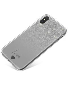 Silver Glitter Effect phone case available for all major manufacturers including Apple, Samsung & Sony
