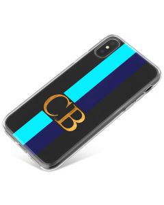Bright Blue Racing Stripes phone case available for all major manufacturers including Apple, Samsung & Sony