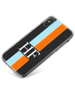 Orange And Blue Racing Stripes phone case available for all major manufacturers including Apple, Samsung & Sony