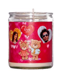 Personalised Love Hearts Unscented Candle