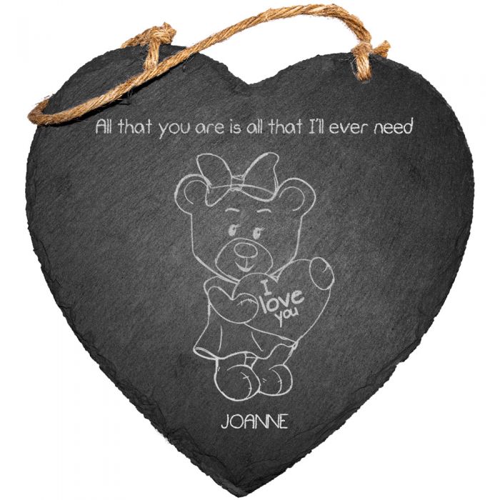 Teddy Bear Slate Hanging Sign