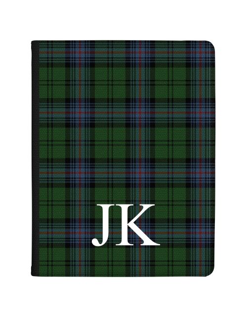 Green and Blue Tartan Pattern tablet case available for all major manufacturers including Apple, Samsung & Sony