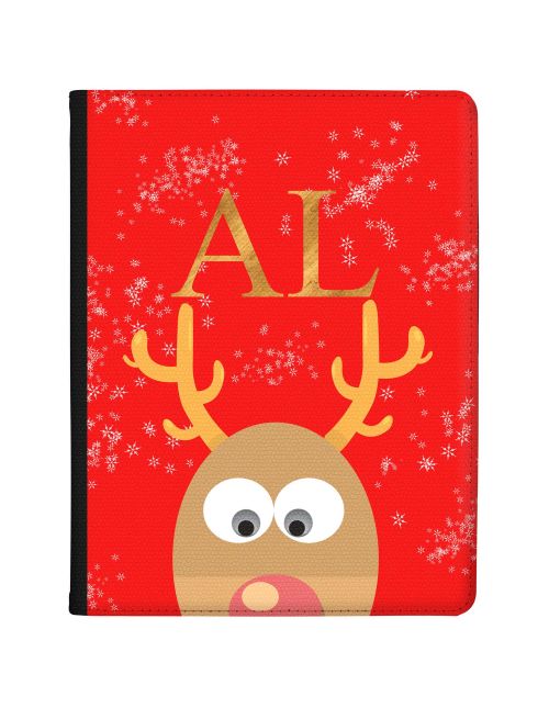 Peeking Rudolph on a Red Background tablet case available for all major manufacturers including Apple, Samsung & Sony