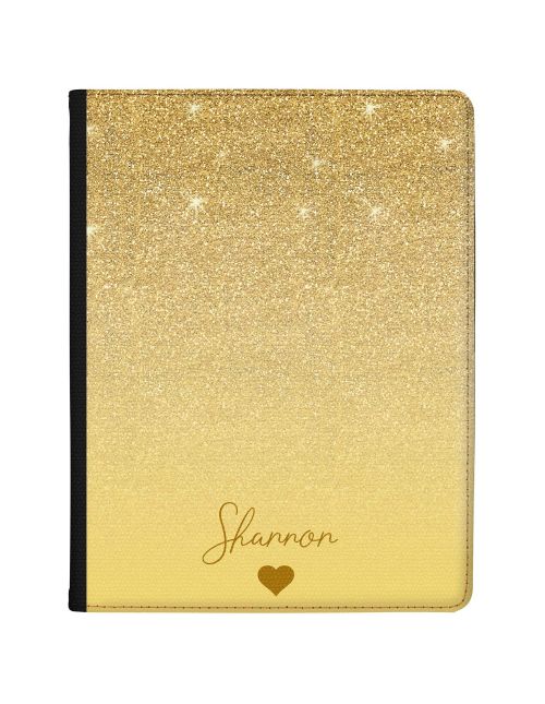 Golden Glitter Effect tablet case available for all major manufacturers including Apple, Samsung & Sony
