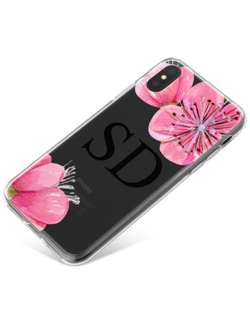 Transparent with Pink Flowers phone case available for all major manufacturers including Apple, Samsung & Sony