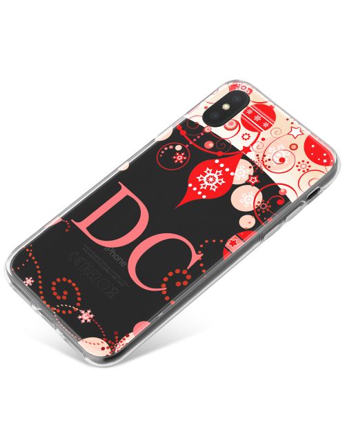 Transparent Background with Red Baubles and Christmas Decorations phone case available for all major manufacturers including Apple, Samsung & Sony