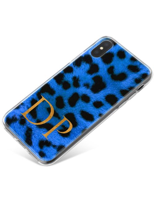 Leopard Print - Sapphire Blue phone case available for all major manufacturers including Apple, Samsung & Sony