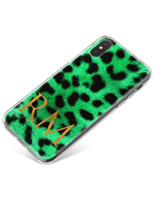 Leopard Print - Emerald Green phone case available for all major manufacturers including Apple, Samsung & Sony