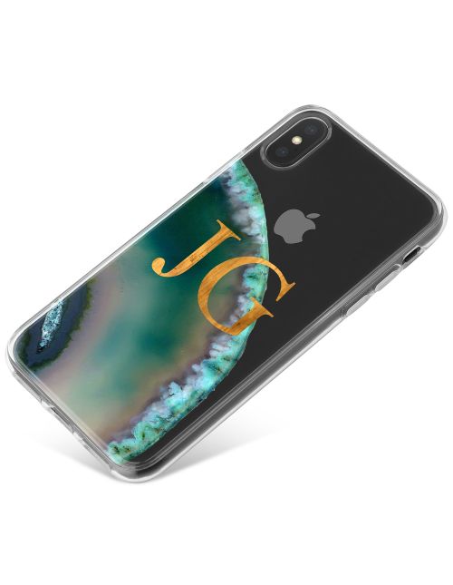 Emerald And Jade Geode phone case available for all major manufacturers including Apple, Samsung & Sony