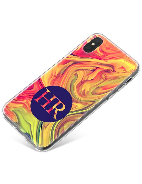 Yellow And Pink Marbled Ink phone case available for all major manufacturers including Apple, Samsung & Sony