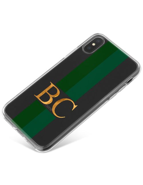 Emerald Green Racing Stripes phone case available for all major manufacturers including Apple, Samsung & Sony
