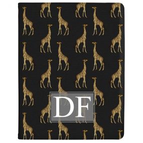 Transparent with Golden Repeating Giraffe Pattern tablet case available for all major manufacturers including Apple, Samsung & Sony