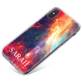 Vibrant Red Galaxy Design phone case available for all major manufacturers including Apple, Samsung & Sony